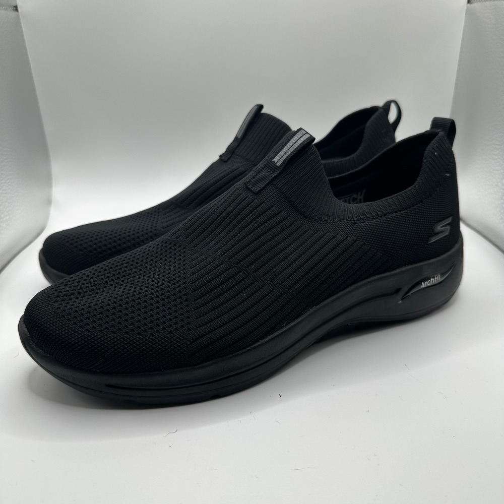 Skechers Go Walk Arch Fit Womens Black Knit Slip On Sneakers Shoes US 9.5
